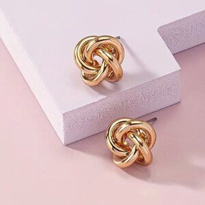 Gold Plated knot Earring studs - NEW